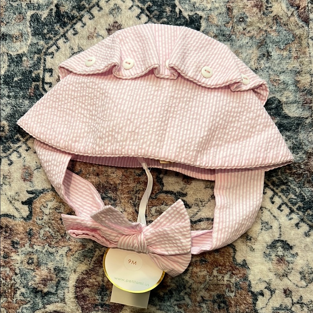 Pink and White bonnet